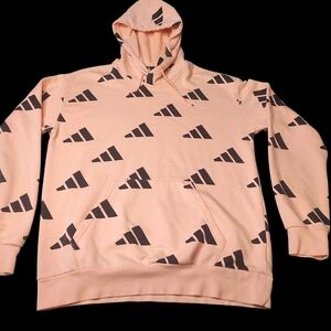 Adidas Peach and Black Logo Sweatshirt